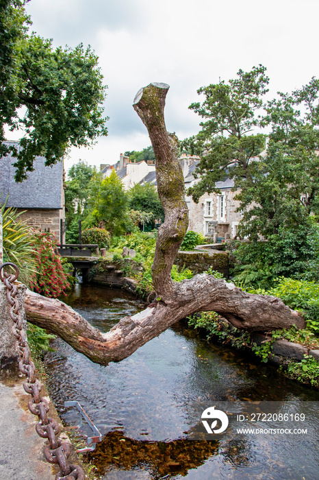 Pont-Aven. Le fleuve côtier Aven au  Bois dAmour . Finistère Bretagne