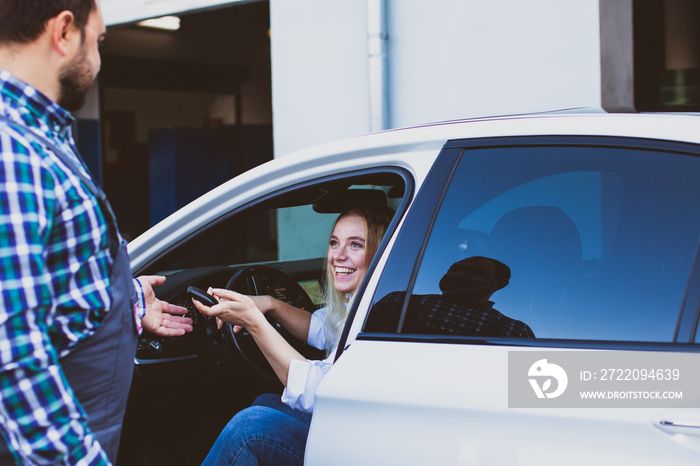 Regular customer arrived at a vehicle inspection