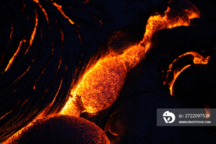 Volcanic lava flow, Hawaii