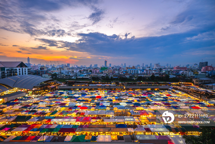 Train Night Market Ratchada at bangkok, thailand