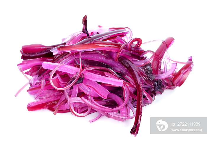 Red seaweed isolated on white background.