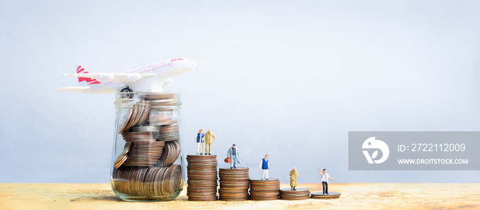 Miniature people standing on stack of coins. Inequality and social class. Income and economic inequality concept. Inequality in social class, ideology, Gender, Racial and ethnic and health.