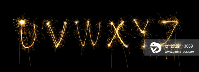 sparkler firework light alphabet