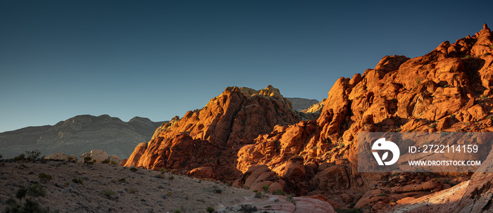 landscape photo of red rock canyon national park in nevada at sunset