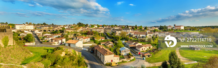 View of Bressuire town from the castle - France