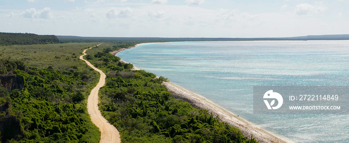 Bahia de las Aguilas Beach in the Dominican Republic, Caribbean.