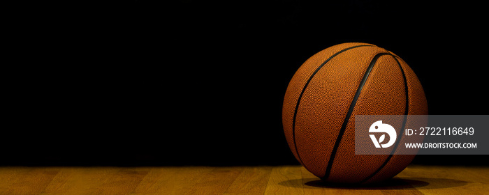 Basketball on the court after a game