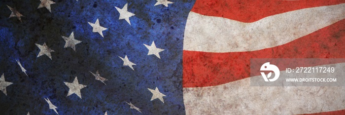 American flag on a wooden table