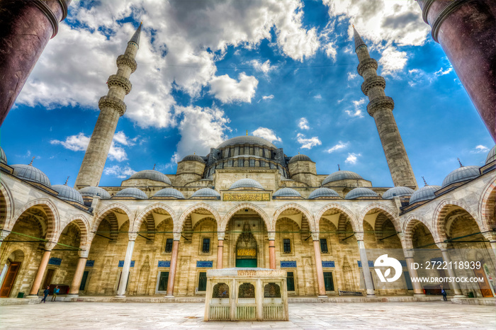 Suleymaniye Mosque in the Istanbul. Istanbul is the biggest city of The Turkey.