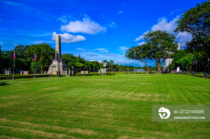 Monument in memory of Jose Rizal in Rizal park in Metro Manila, Philippines