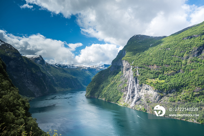 Seven sisters waterfall, Geiranger, Geirangerfjord, Norway