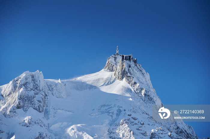 Aiguille du Midi and surrounding mountain range