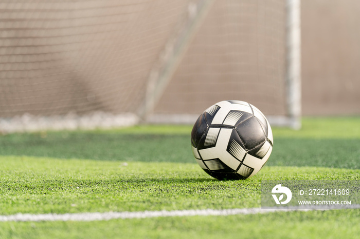 Soccer ball on soccer field