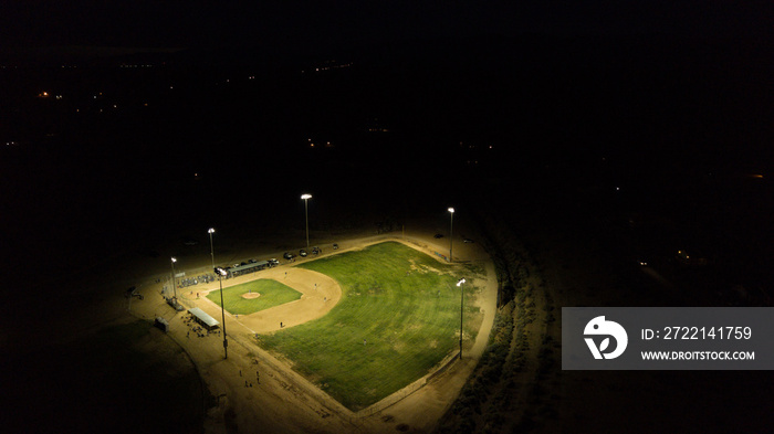 Baseball Field At Night