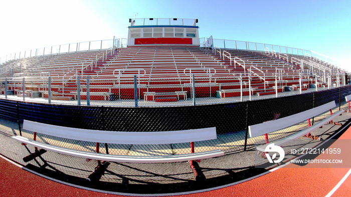 Fish eye picture of High school bleachers