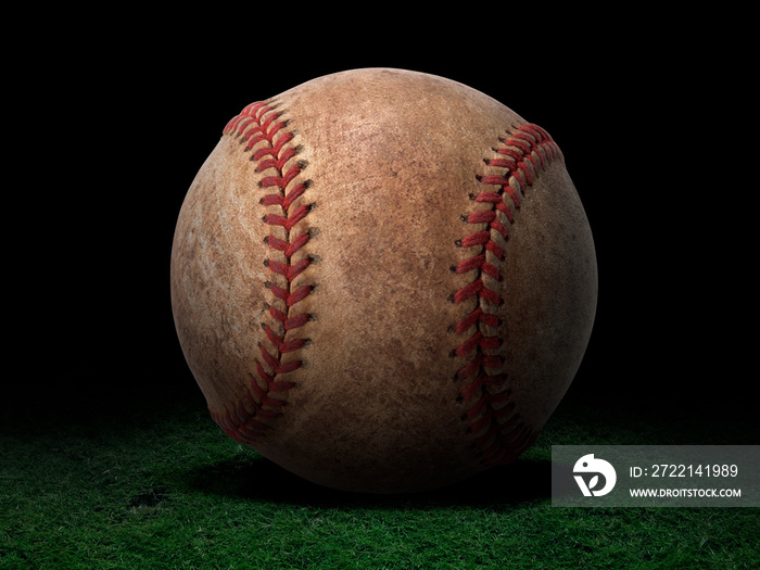 baseball ball on black background