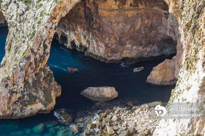 Boat trip around the Blue grotto in Malta