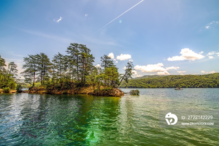 Beautiful landscape scenes at lake jocassee south carolina