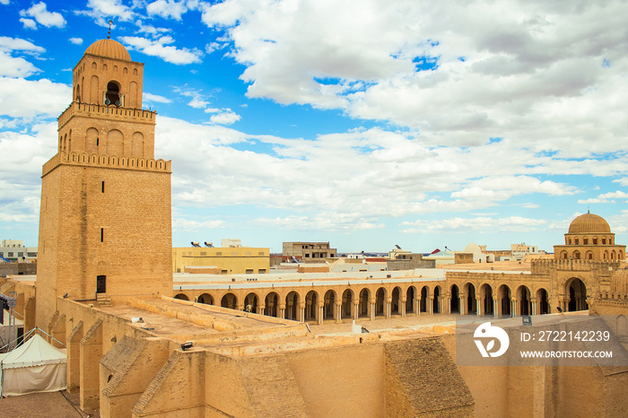 The Great Mosque of Kairouan in Tunisia, North Africa. UNESCO World Heritage. Religion concept