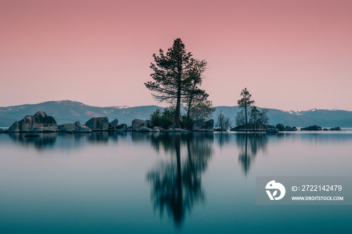 sunrise over lake bled