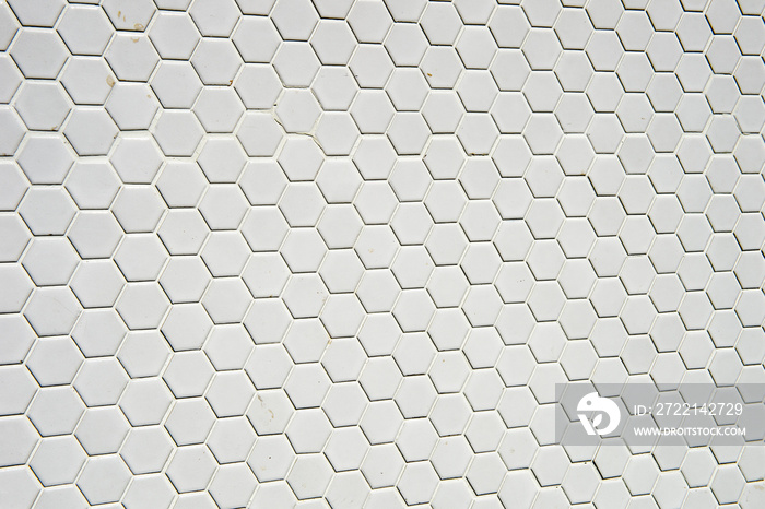 A simple white texture pattern of hexagons as a background