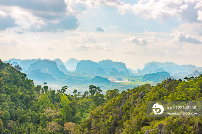 scenic view to rain forest in Krabi Thailand