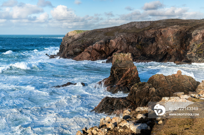 Rocky Scotish coastline near Mangersta, Isle of Lewis, UK