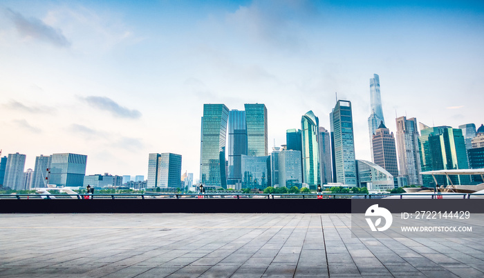 modern city,shanghai skyline in daytime