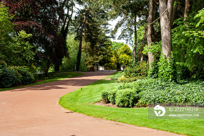 A beautiful spring landscaper in an English park in Wolverhampton