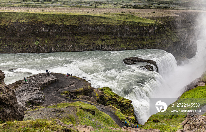 Gullfoss waterfall in Iceland along the golden circle