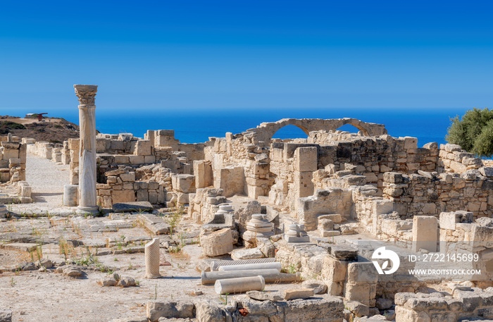 Old ruins of ancient Kourion Greek town, Limassol District. Cyprus