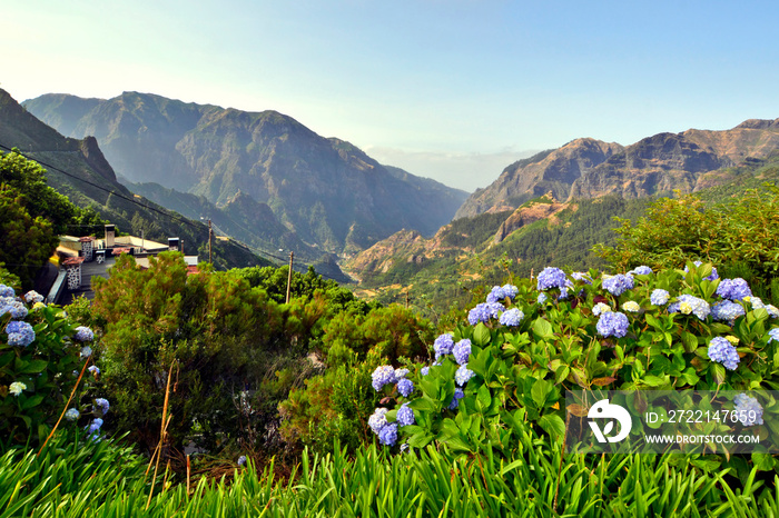 The Boca da Encumeada viewpoint is located on top of the village of Serra d`Água, Madeira island, Portugal