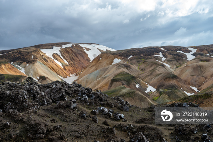 Volcanic mountains of Landmannalaugar in Fjallabak Nature Reserve. Iceland