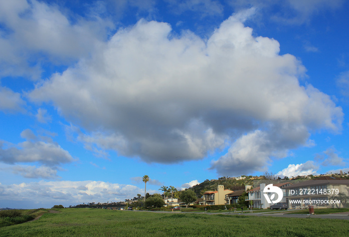 Beautiful Cloud Over Palos Verdes Estates, Located in the South Bay of Los Angeles County, California