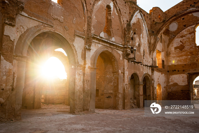 Ruins of the town of Belchite, scene of one of the symbolic battles of the Spanish Civil War, the Battle of Belchite. Zaragoza. Spain