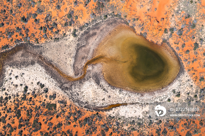 Aerial view of Mud lake at Francois Peron National Park, Western Australia