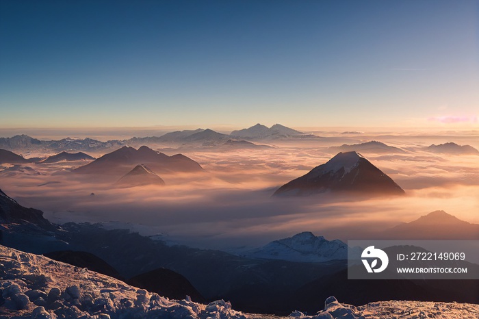 sunset in the mountains