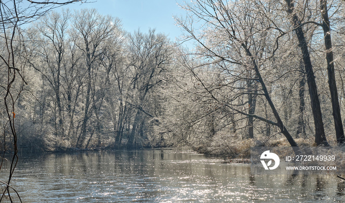 Saugatuck River after ice storm