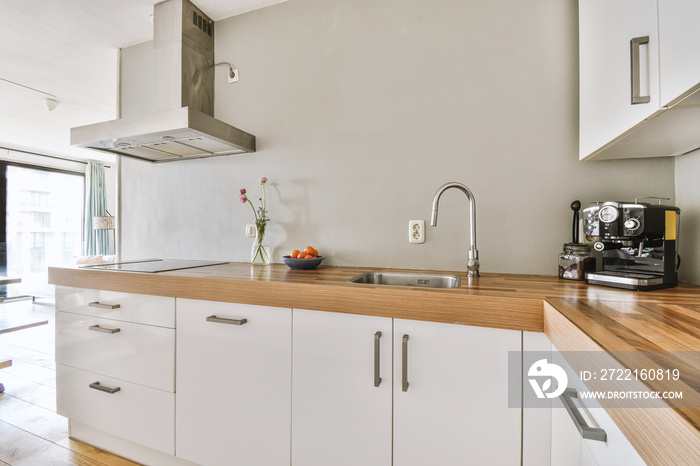 Interior of a kitchen in modern apartment