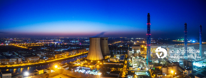 Aerial view at oil and gas industrial,Oil refinery plant form industry,