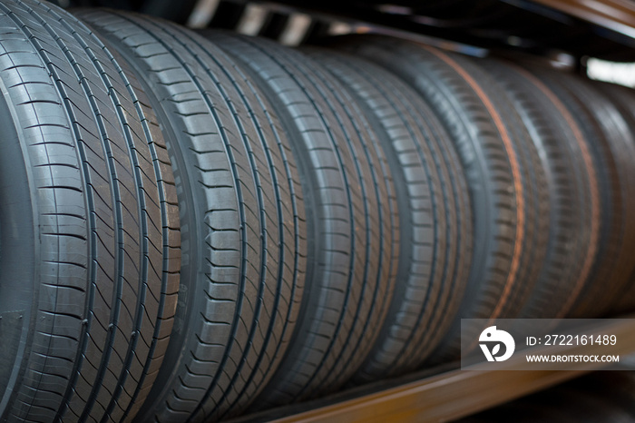 A new tire is placed on the tire storage rack. Be prepared for vehicles that need to change tires.