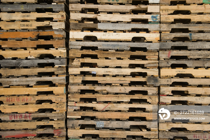 Detail Shot Of Stacked Pallets