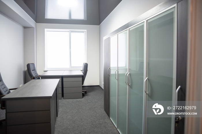 Empty office. Furniture and cabinets in the study