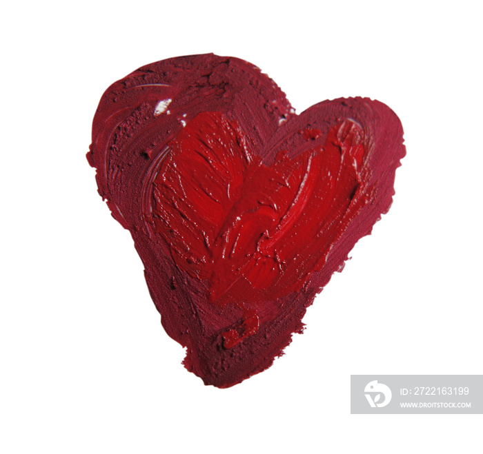 smashed red heart shaped on transparent background