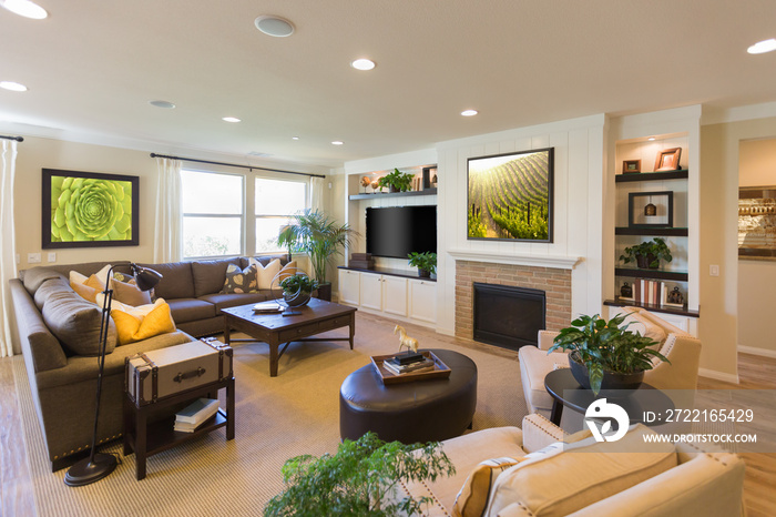 Beautiful Open Concept Interior Living Room of House