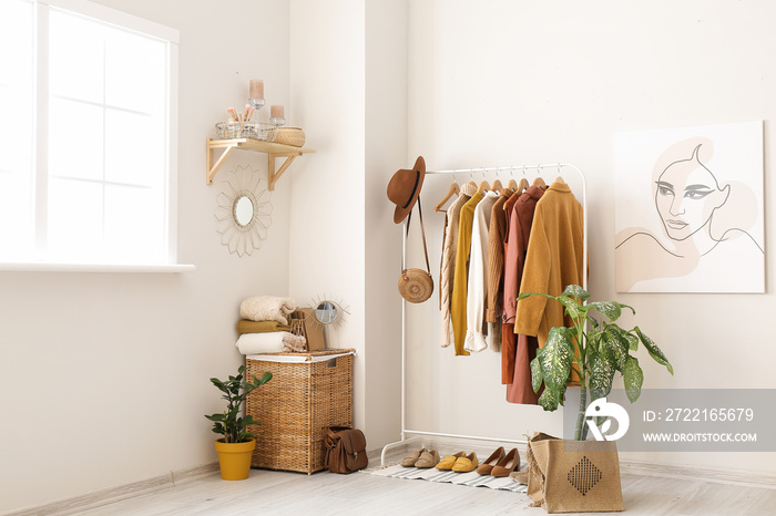 Interior of modern stylish dressing room