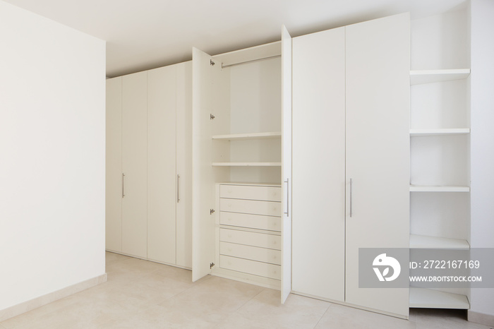 Open wardrobe in a modern house