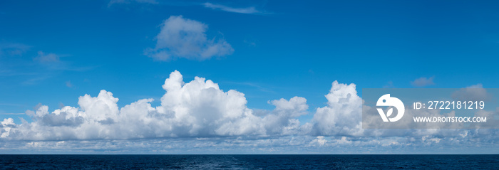 High definition panoramic cloudscape over ocean