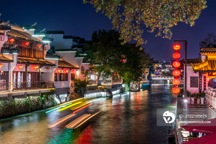 南京秦淮河风景区夜景