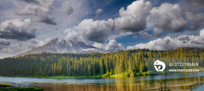 Mount Rainier, also known as Tahoma or Tacoma, is a large active stratovolcano in the Cascade Range of the Pacific Northwest